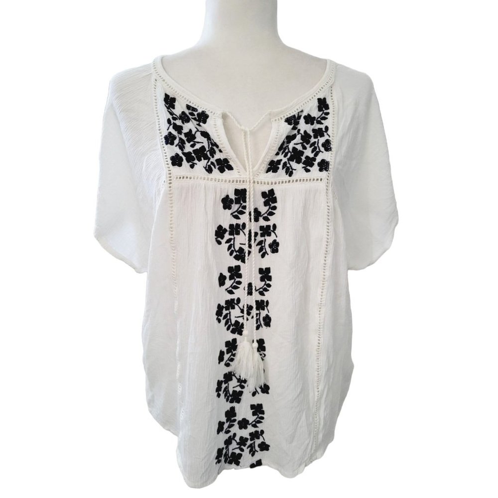 🌞Sale Patrons of Peace, Size Small,  Floral Embroidered Peasant Blouse